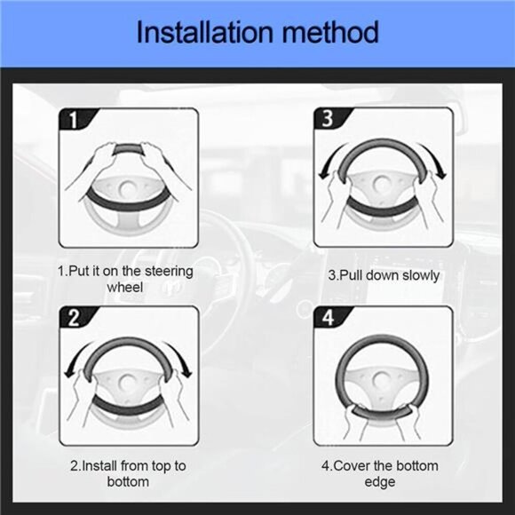 Bling Soft Leather Steering Wheel Cover,15Inch Colorful Rhinestones Auto Elastic - Picture 5 of 7